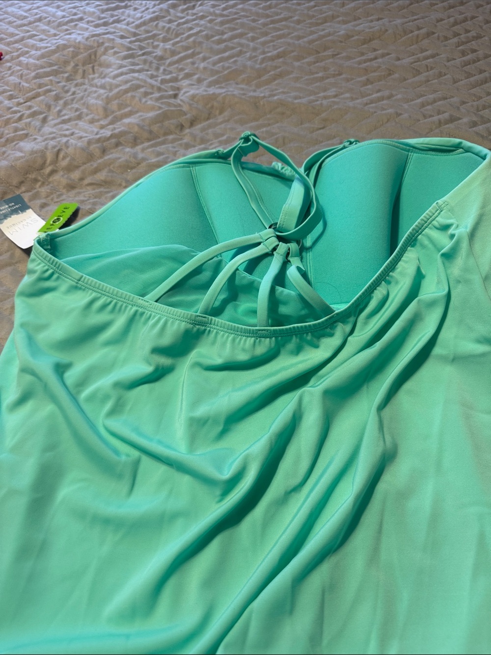 Adjustable Halter One-Piece Swimsuit in Mint Green - Picture 3 of 4